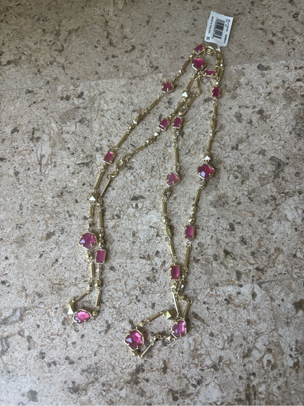 Kendra Scott Yazmin Long Strand Necklace in Gold Berry Mix (NWT) Retail $195